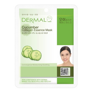 DERMAL Collagen Sheet Face Mask with Cucumber